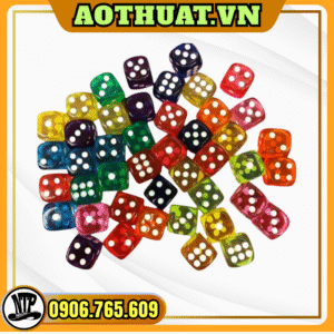 Xí ngầu vuông lớn màu trong suốt 19mm, xúc xắc lớn màu trong suốt 19mm