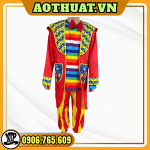 Quần áo chú hề màu Đỏ và sơ mi 7 màu cầu vồng